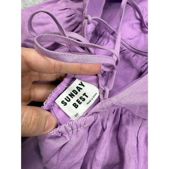 Sunday Best Womens Size 2XS Saida Mini Dress Linen Organic Cotton NWT - Picture 3 of 10